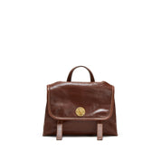 Vintage Leather Mini Flap Backpack