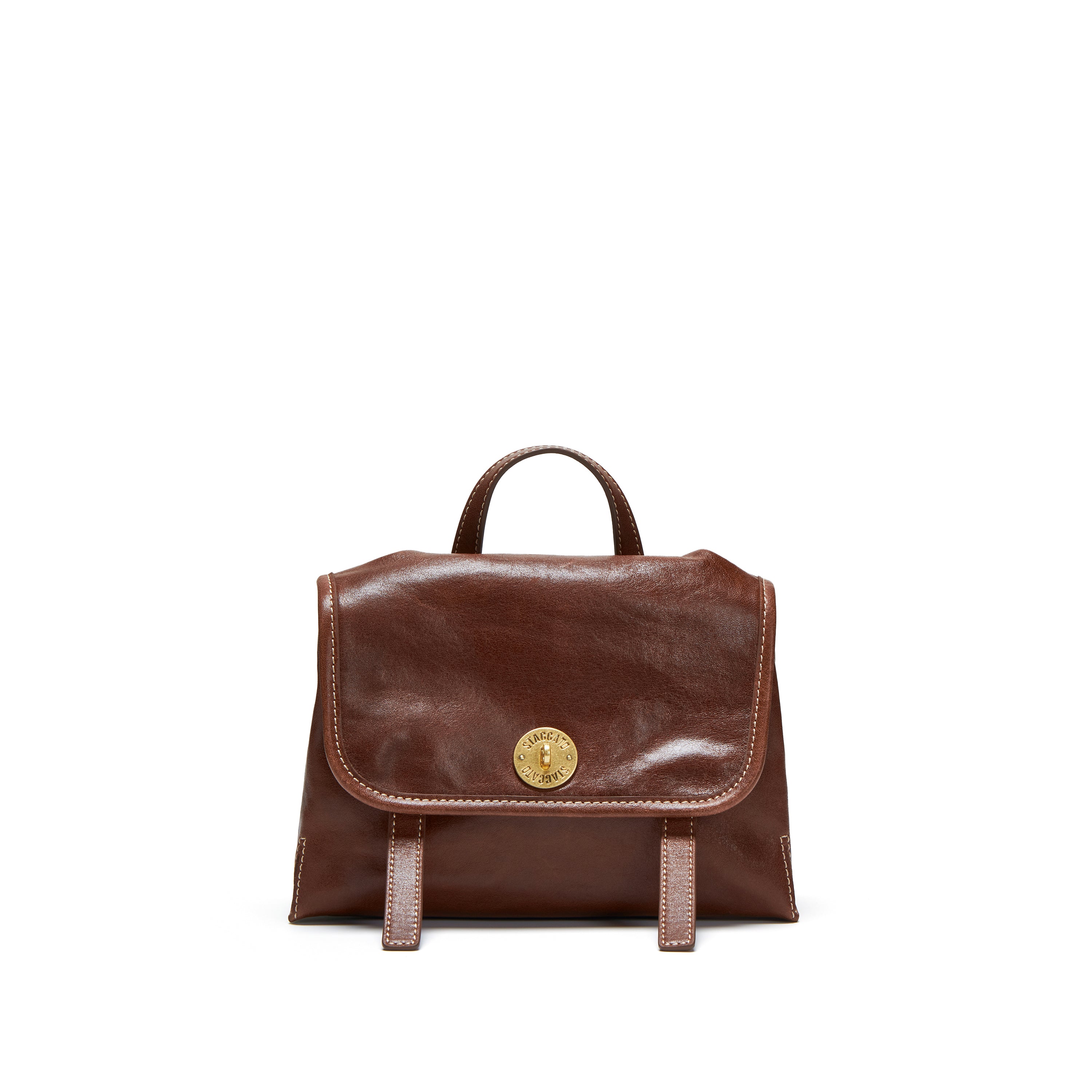 Vintage Leather Mini Flap Backpack