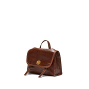 Vintage Leather Mini Flap Backpack
