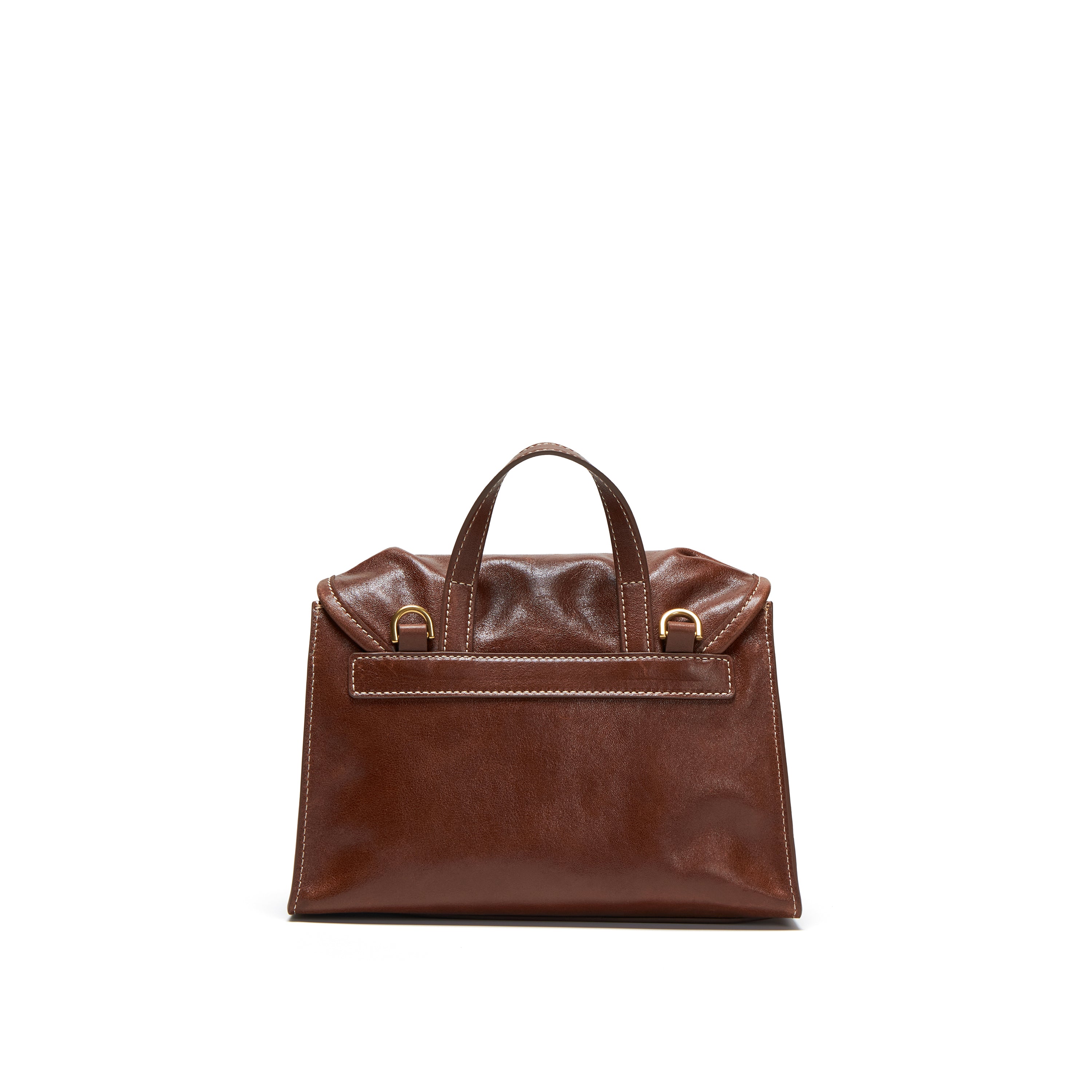 Vintage Leather Mini Flap Backpack