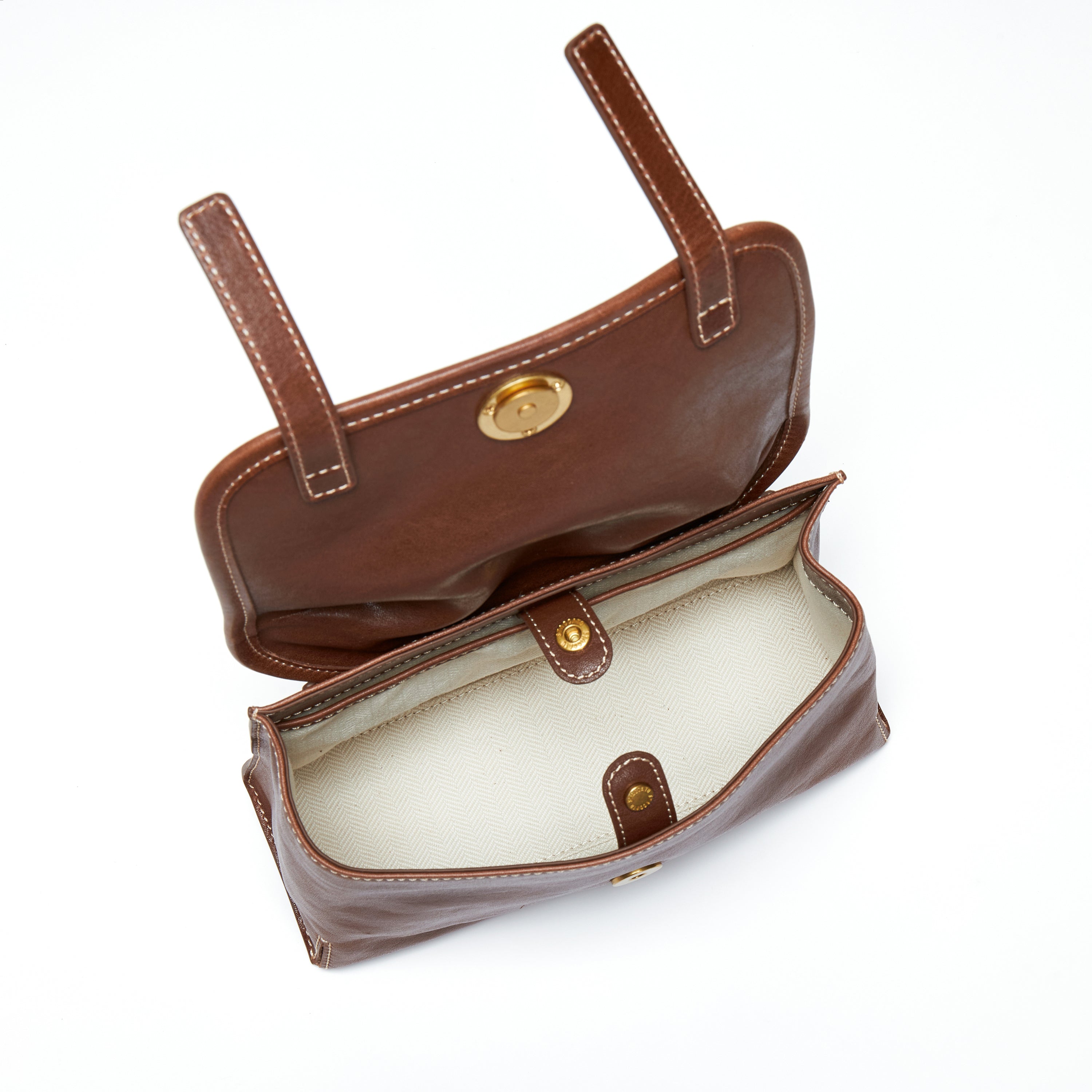 Vintage Leather Mini Flap Backpack