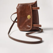 Vintage Leather Mini Flap Backpack