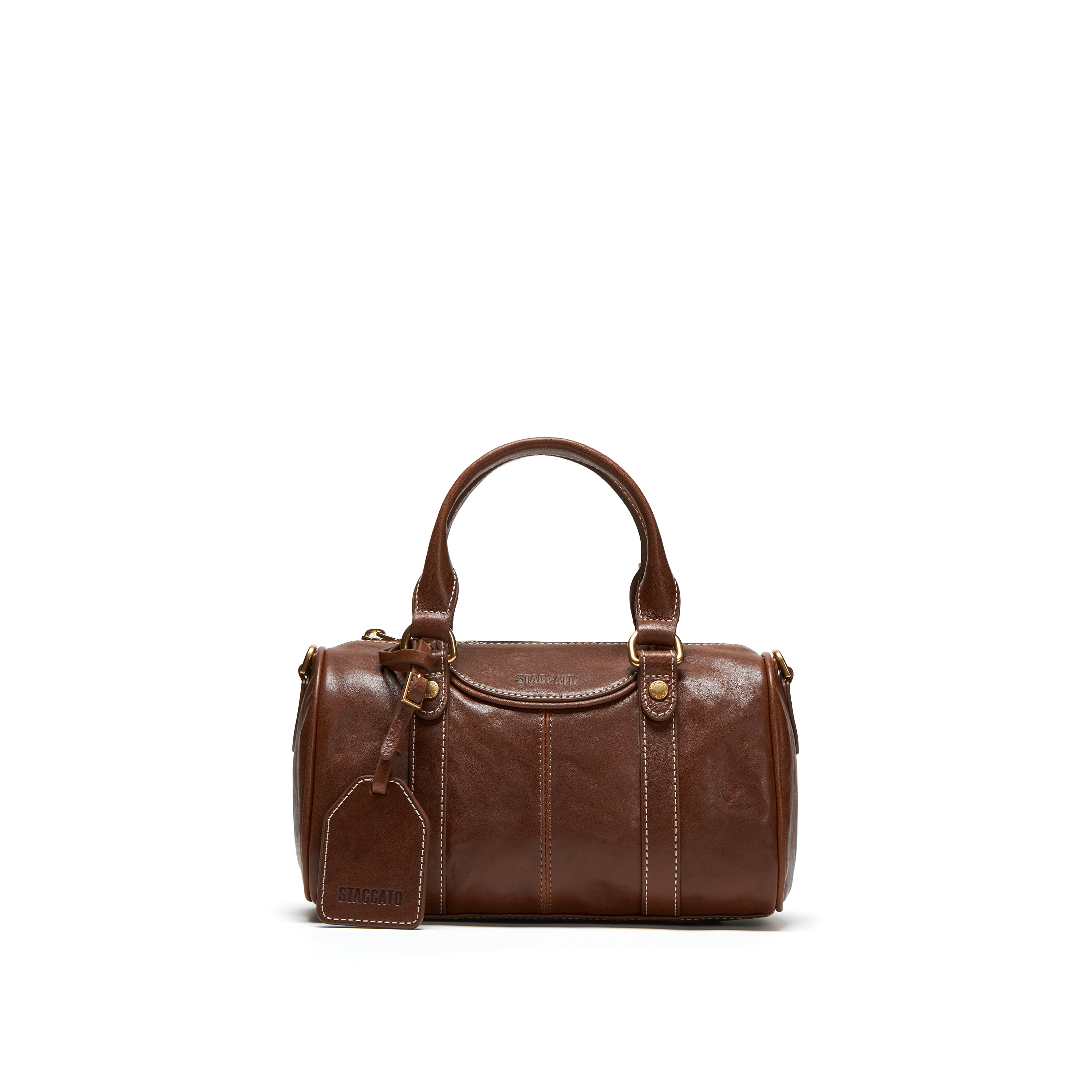 Vintage Leather Mini Boston Bag