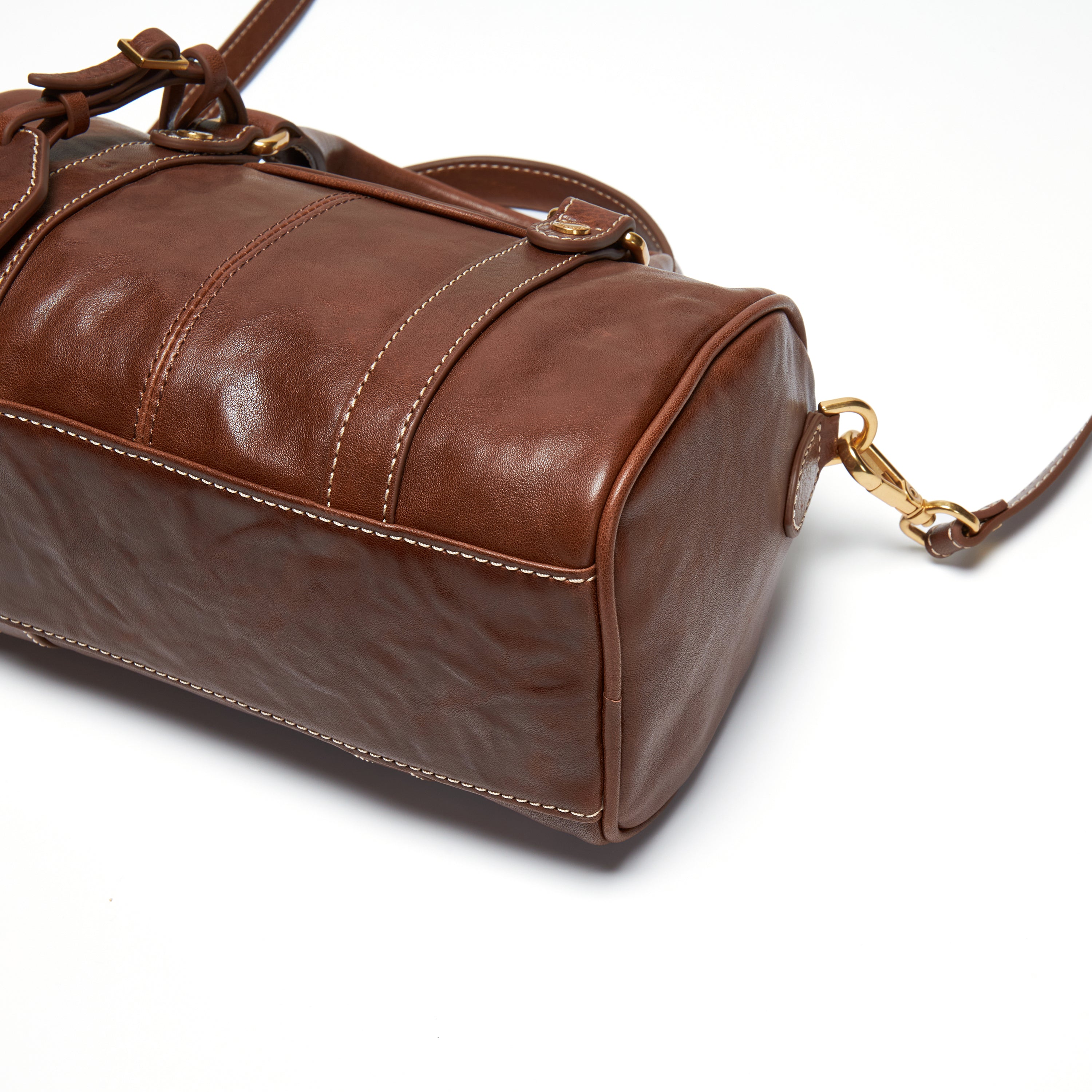Vintage Leather Mini Boston Bag