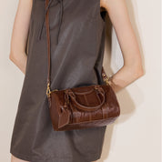 Vintage Leather Mini Boston Bag