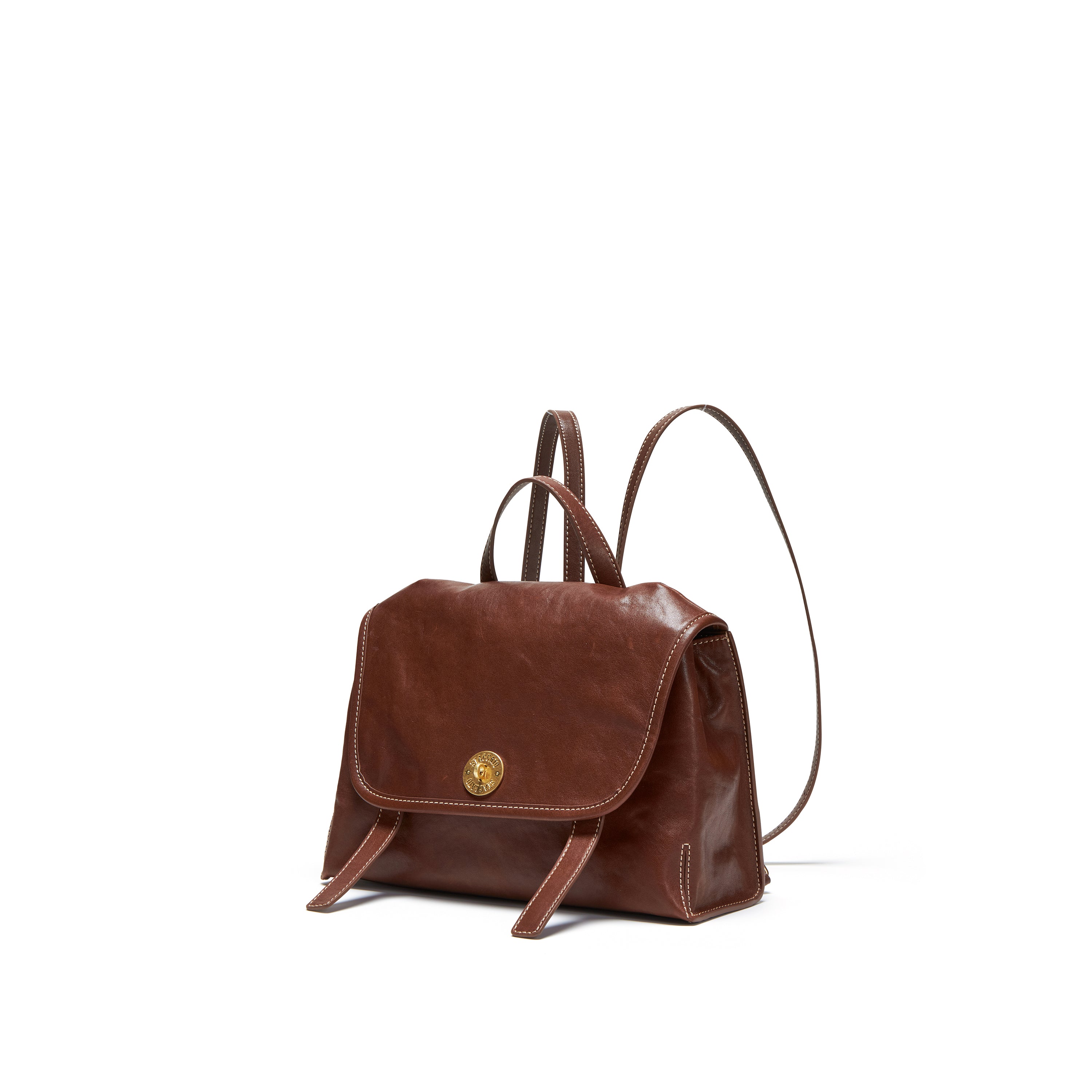Vintage Leather Flap Backpack