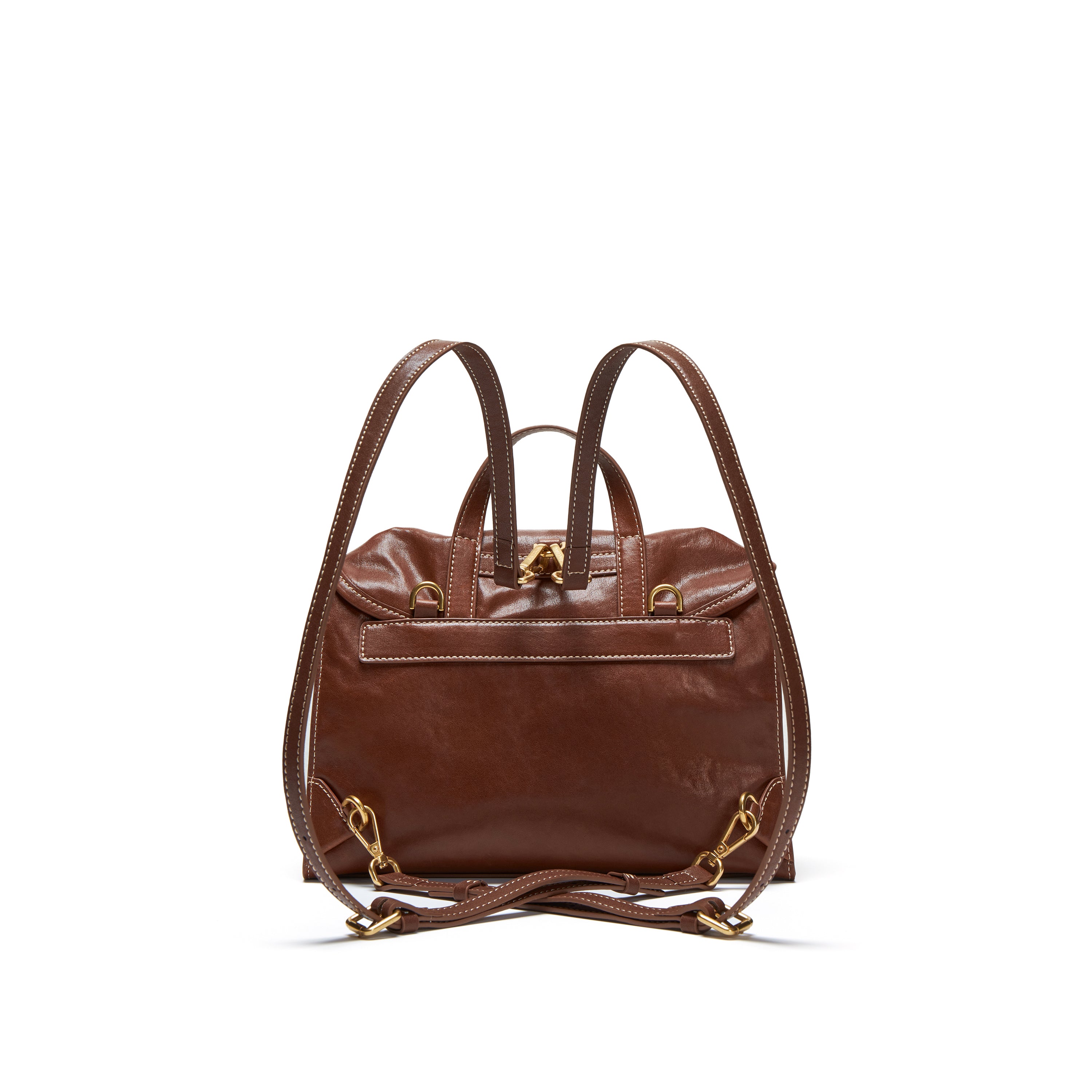 Vintage Leather Flap Backpack