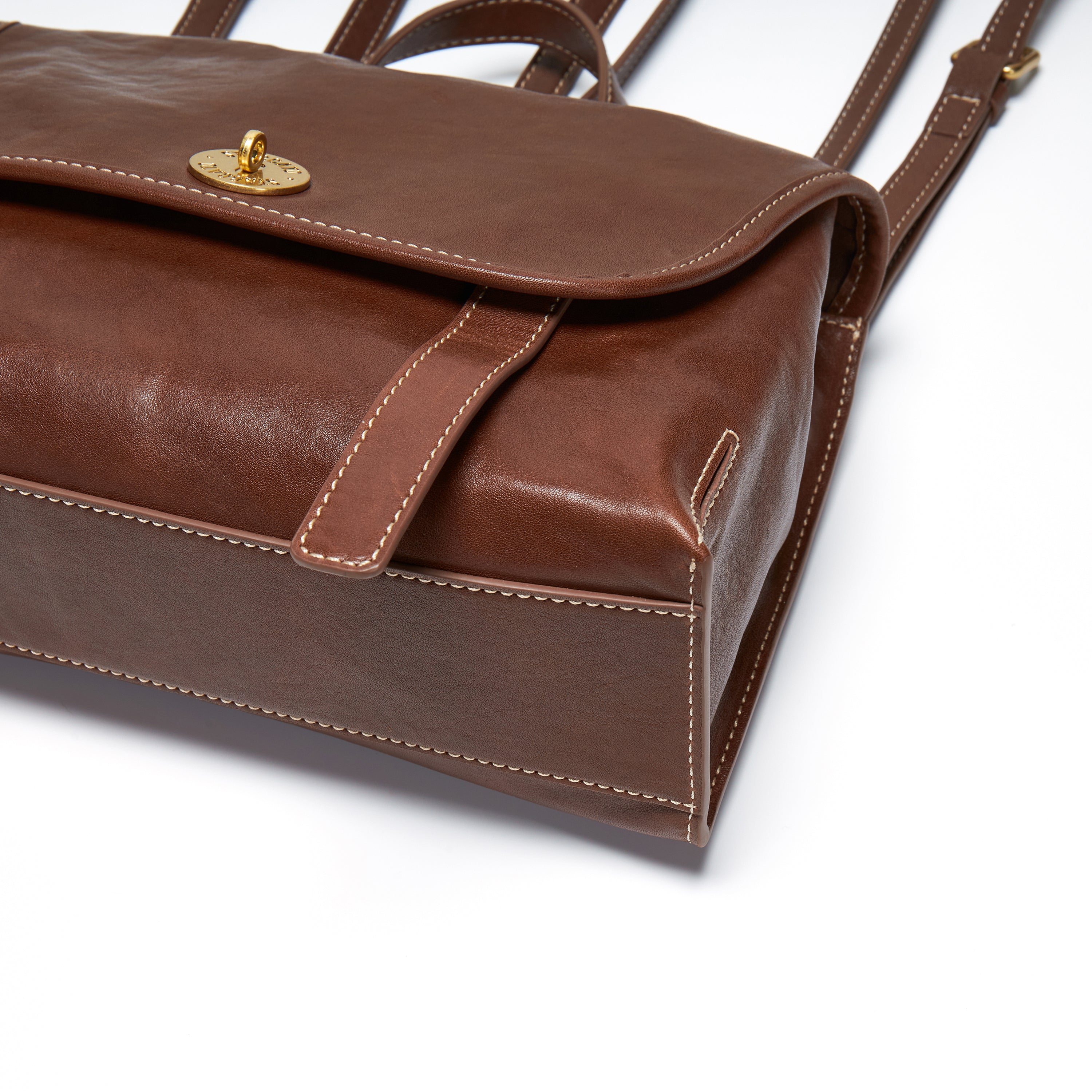 Vintage Leather Flap Backpack