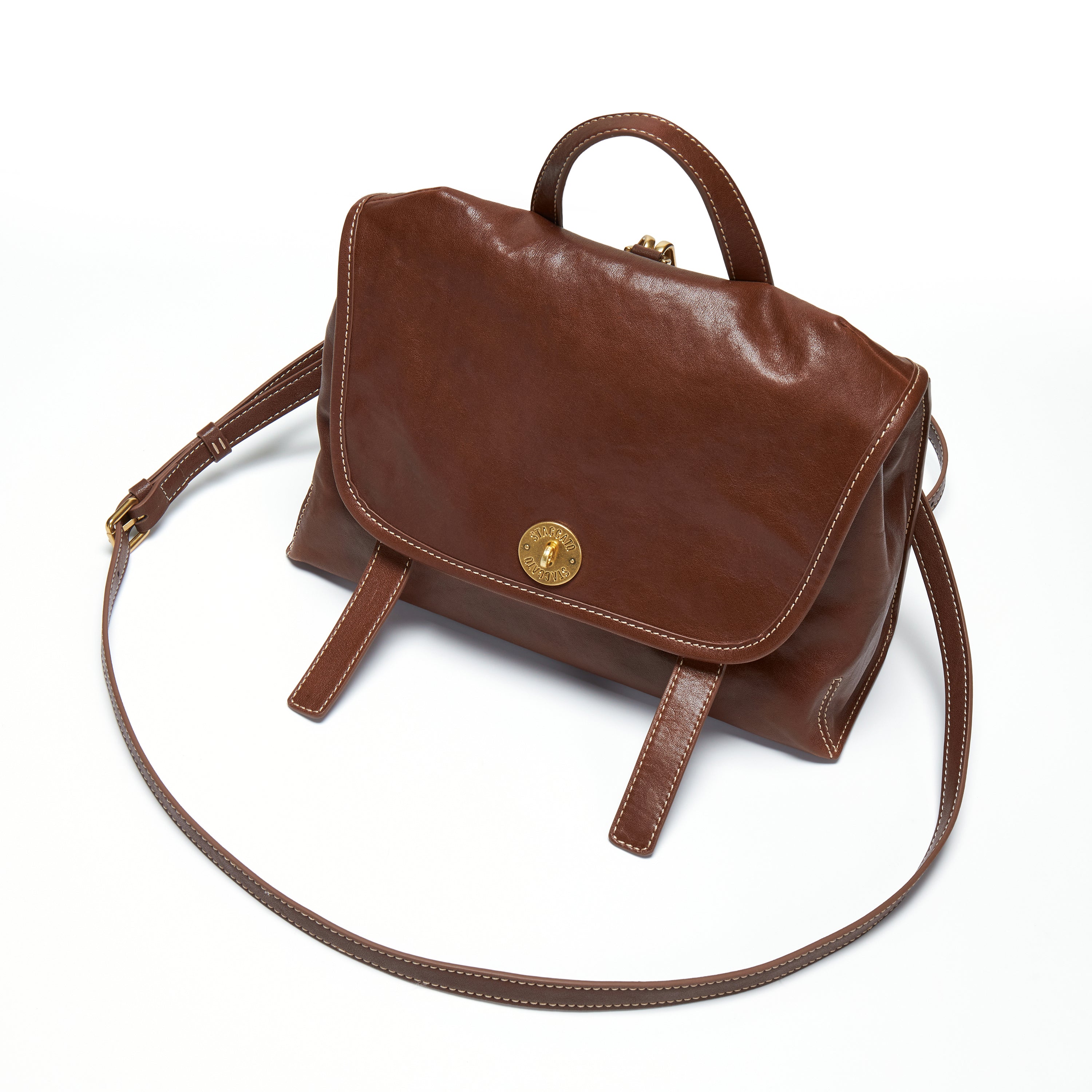 Vintage Leather Flap Backpack