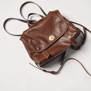 Vintage Leather Flap Backpack
