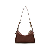 Small Tassel Charm Leather Hobo Shoulder Bag
