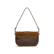 Brown Suede Braided Tassel Flap Saddle Bag