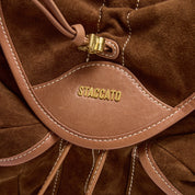Suede Drawstring Tassel Pocket Backpack