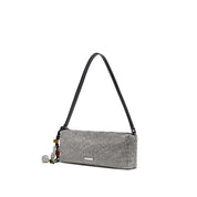 White Rhinestone Charm Shoulder Bag