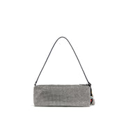 White Rhinestone Charm Shoulder Bag