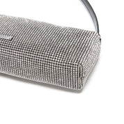 White Rhinestone Charm Shoulder Bag