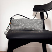 White Rhinestone Charm Shoulder Bag