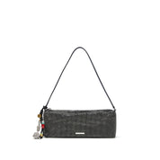 Black Rhinestone Charm Shoulder Bag