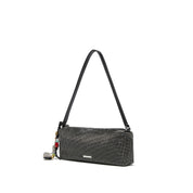 Black Rhinestone Charm Shoulder Bag