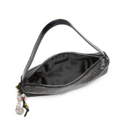 Black Rhinestone Charm Shoulder Bag