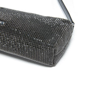 Black Rhinestone Charm Shoulder Bag