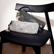Black Rhinestone Charm Shoulder Bag