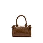 Rusty Brown Vintage Oil Wax Leather Shoulder Satchel Bag