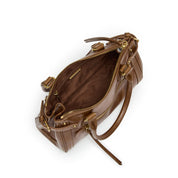 Rusty Brown Vintage Oil Wax Leather Shoulder Satchel Bag