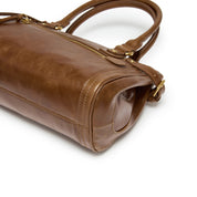 Rusty Brown Vintage Oil Wax Leather Shoulder Satchel Bag