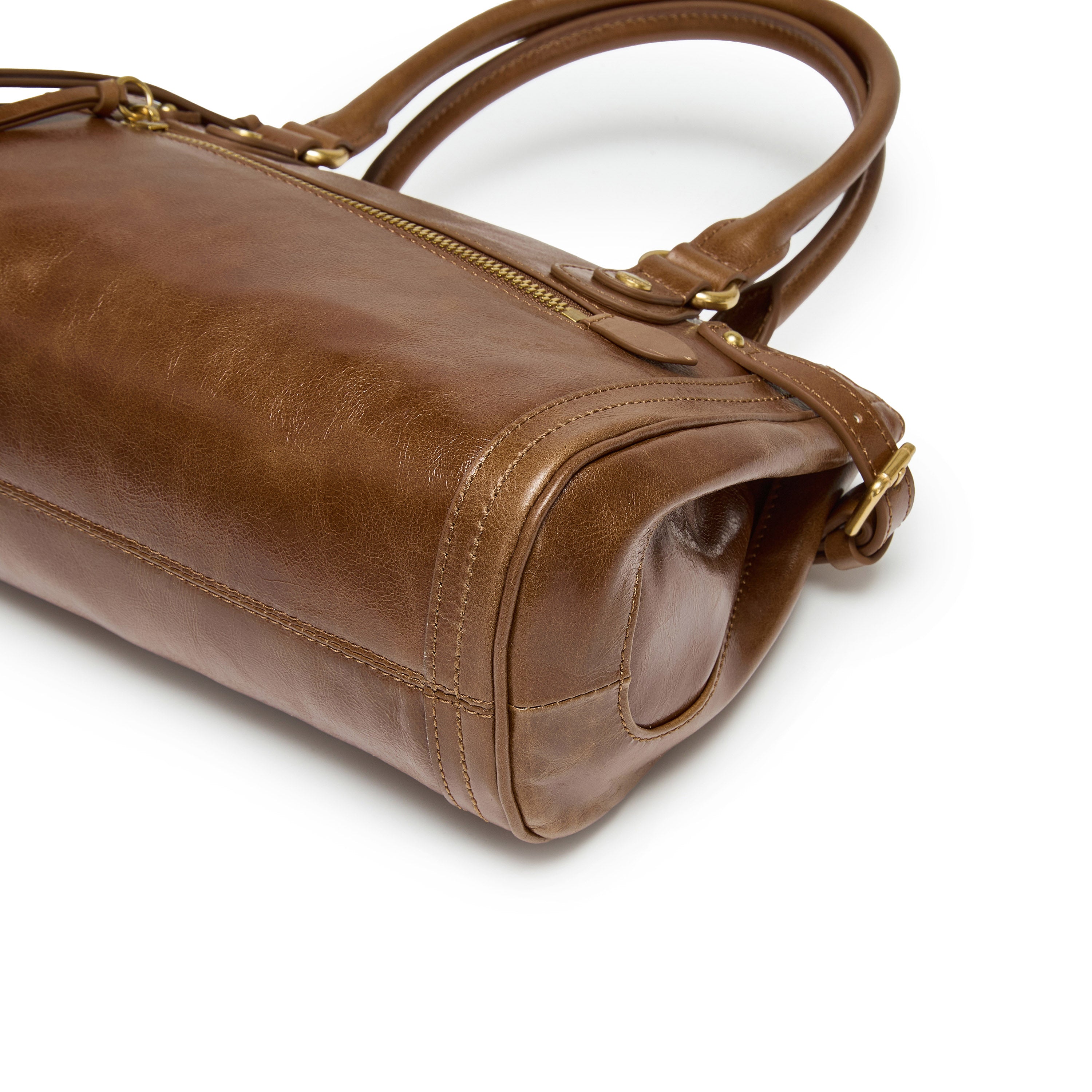 Rusty Brown Vintage Oil Wax Leather Shoulder Satchel Bag