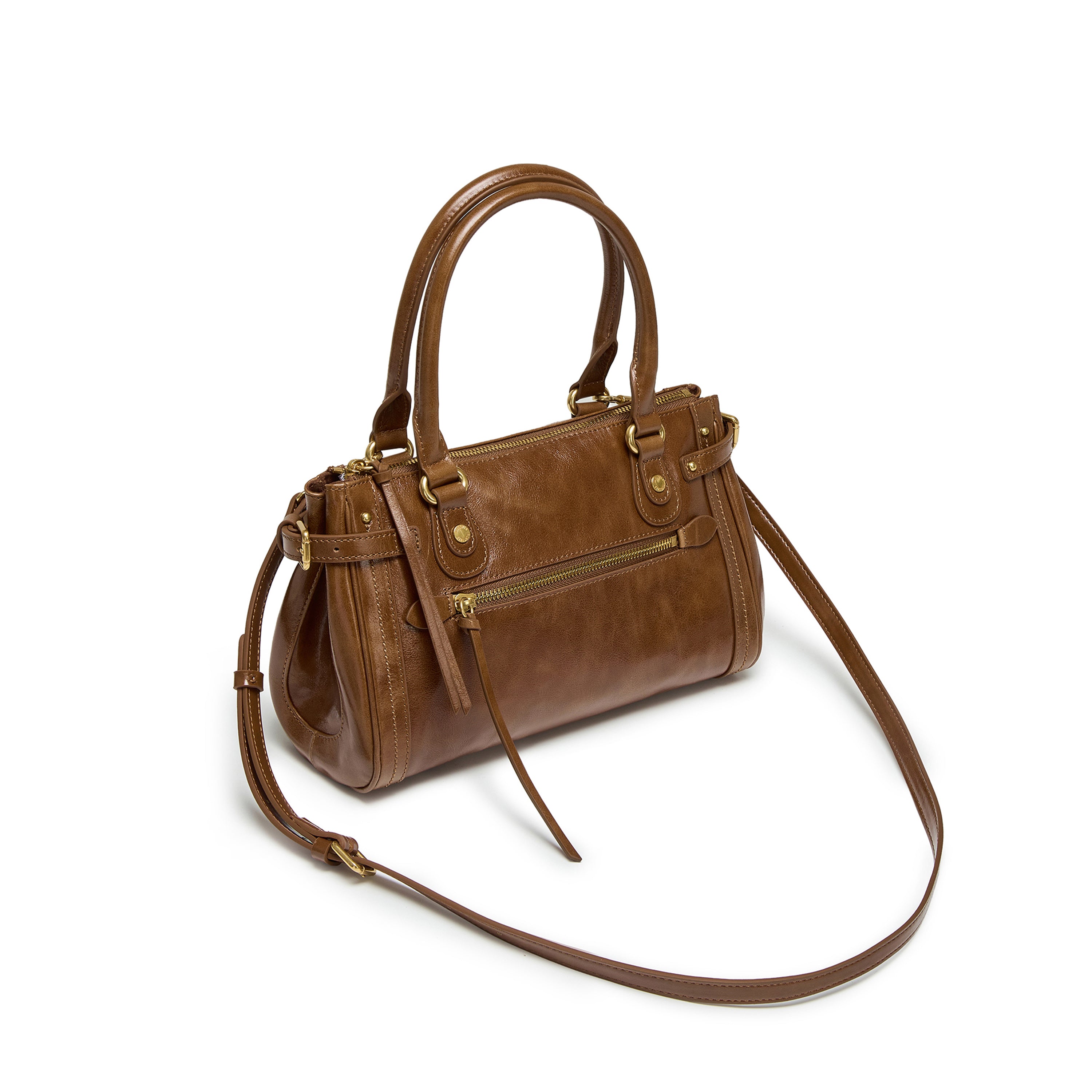 Rusty Brown Vintage Oil Wax Leather Shoulder Satchel Bag