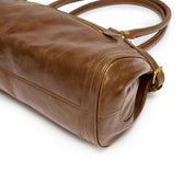 Rusty Brown Vintage Glossy Leather Satchel Shoulder Bag