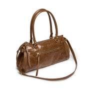 Rusty Brown Vintage Glossy Leather Satchel Shoulder Bag