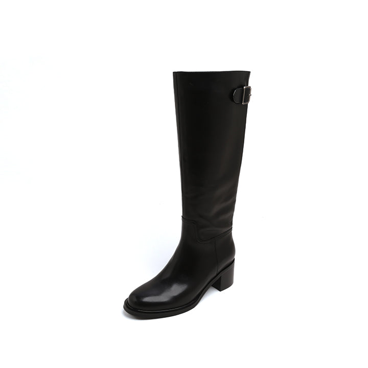 Black Elegant Under Knee Riding Boots