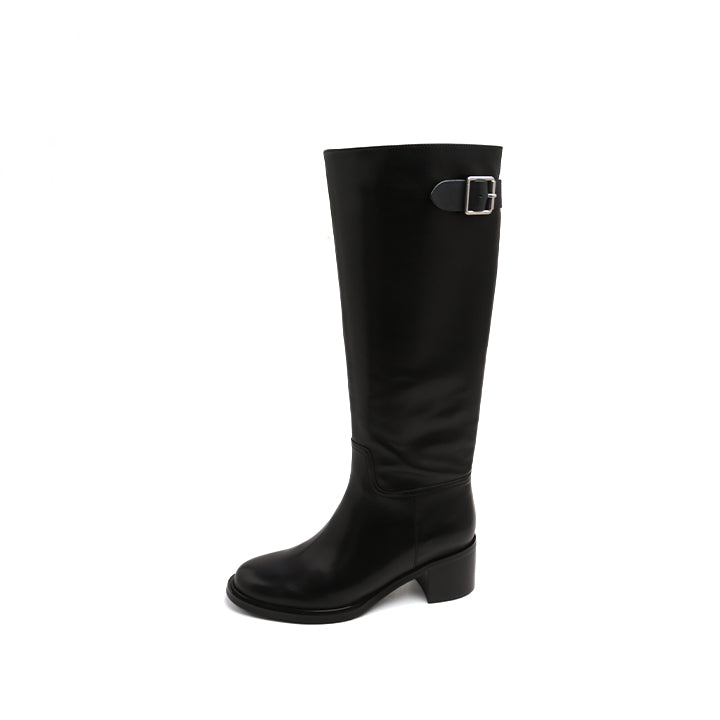 Black Elegant Under Knee Riding Boots