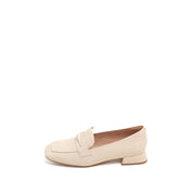 Beige Bamboo Penny Heeled Loafers