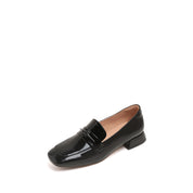 Black Bamboo Penny Heeled Loafers