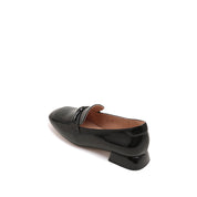 Black Bamboo Penny Heeled Loafers