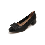 Load image into Gallery viewer, Black Bow Square Buckle Pumps
