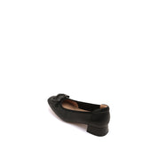 Black Buckle Bow Square Head Pumps
