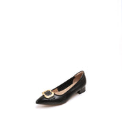 Black Pointed Toe Buckle Pumps