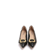 Black Pointed Toe Buckle Pumps