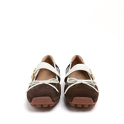 Brown Mary Jane Sneakers with White Bow