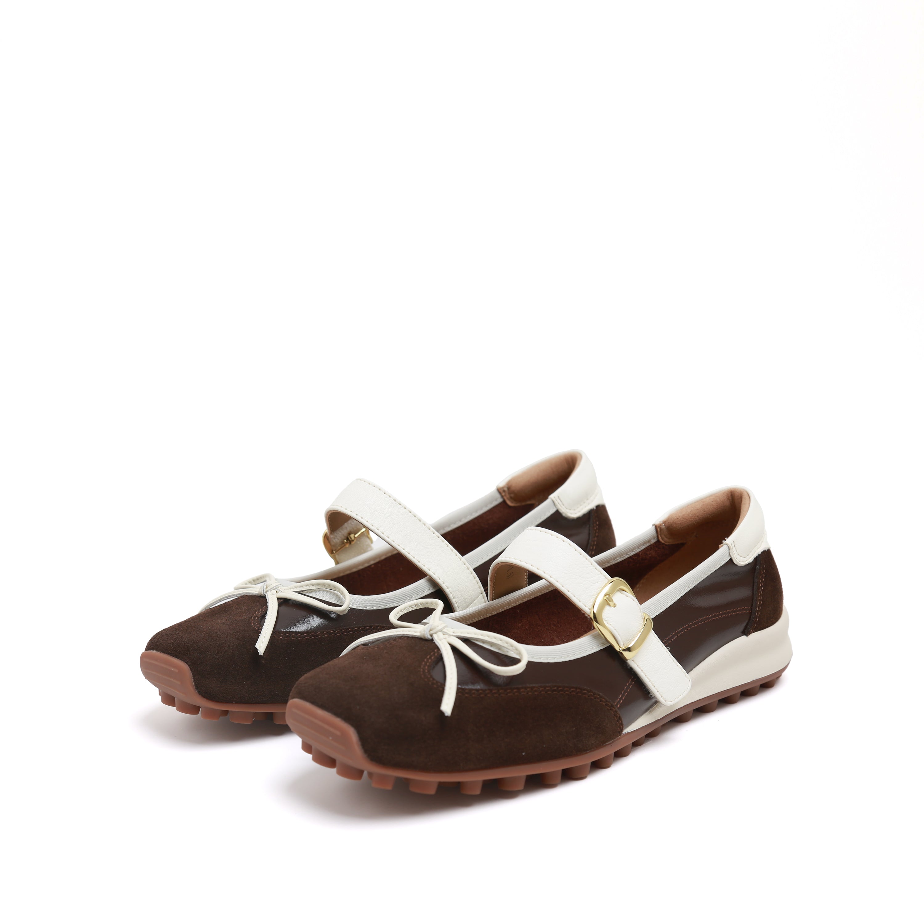 Brown Mary Jane Sneakers with White Bow