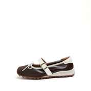 Brown Mary Jane Sneakers with White Bow
