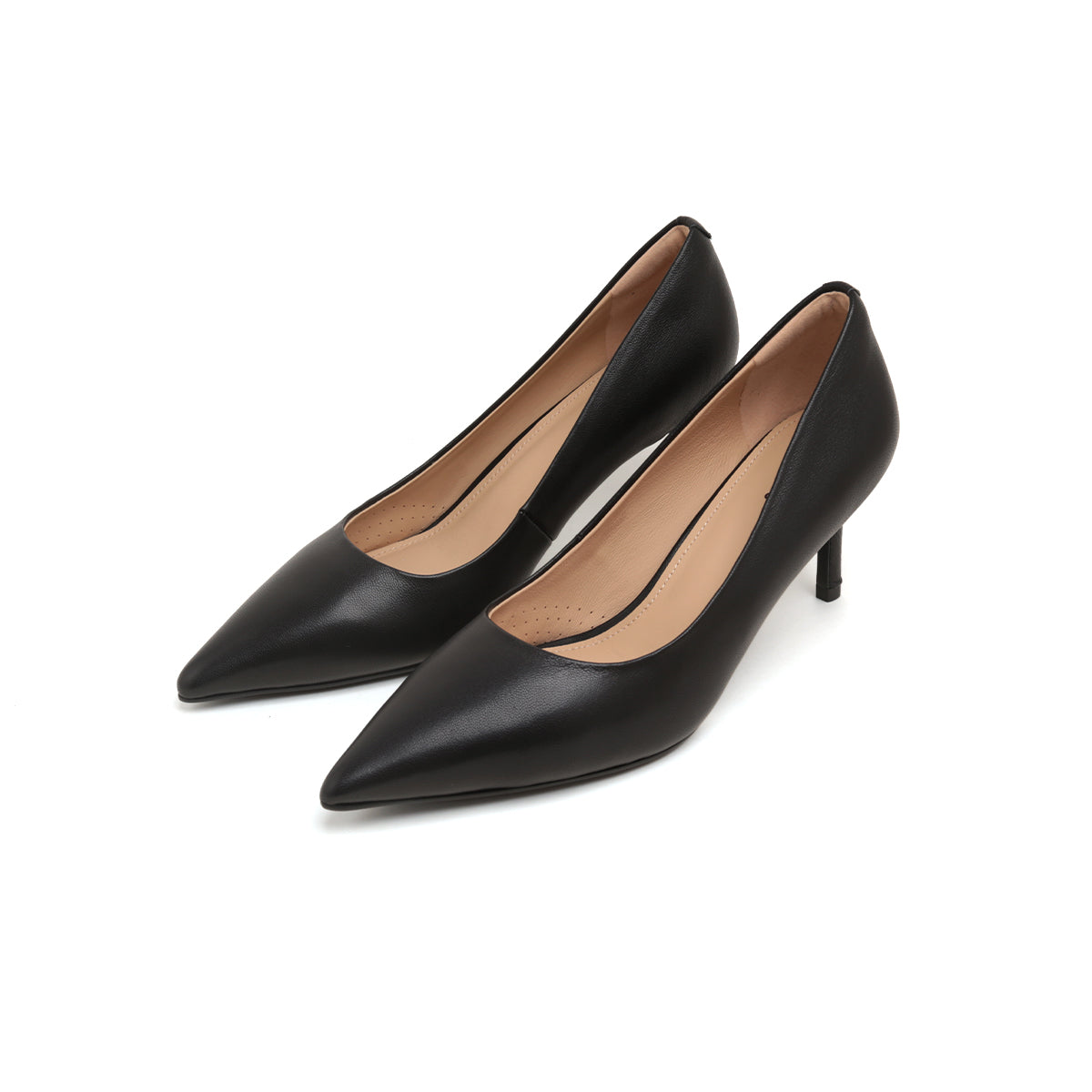 Black Pointy Leather Pumps
