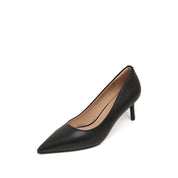 Black Pointy Leather Pumps