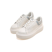 Beige Platform Leather Cookie Sneakers