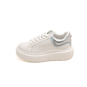 Beige Platform Leather Cookie Sneakers