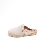 ST x GAIMO Beige Suede Slip On Espadrilles